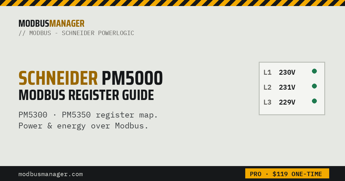 Schneider PM5000/PM5300/PM5350 Modbus Registers + File